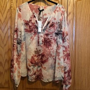 NWT WHITE HOUSE BLACK MARKET BLOUSE TOP FLORAL 16